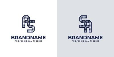 Letters AS and SA Dot Monogram Logo, Suitable for business with AS or SA initials vector