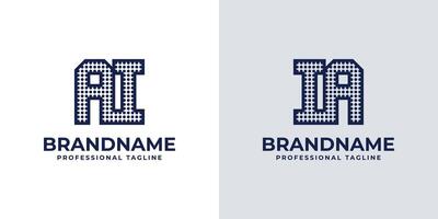 Letters AI and IA Dot Monogram Logo, Suitable for business with AI or IA initials vector