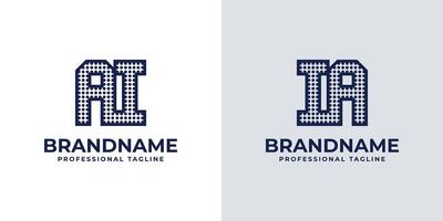 Letters AI and IA Dot Monogram Logo, Suitable for business with AI or IA initials vector