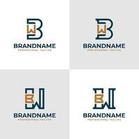 Elegant Letter BW and WB Monogram Logo, suitable for business with BW or WB initials vector