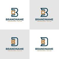 elegante letra bd y db monograma logo, adecuado para negocio con bd o db iniciales vector