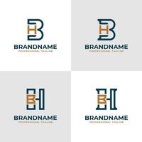 elegante letra bh y media pensión monograma logo, adecuado para negocio con bh o media pensión iniciales vector