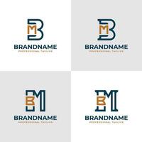 Elegant Letter BM and MB Monogram Logo, suitable for business with BM or MB initials vector