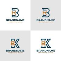 Elegant Letter BK and KB Monogram Logo, suitable for business with BK or KB initials vector