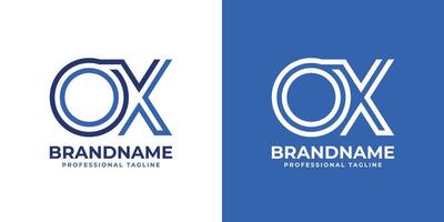 Letters OX Line Monogram Logo, suitable for business with OX or XO initials vector