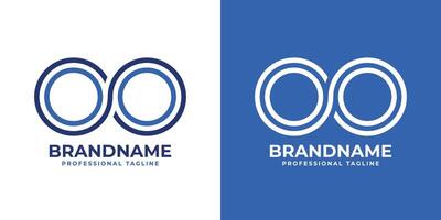 Letters OO Line Monogram Logo, suitable for business with OO initials vector