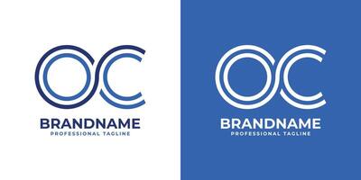Letters OC Line Monogram Logo, suitable for business with OC or CO initials vector