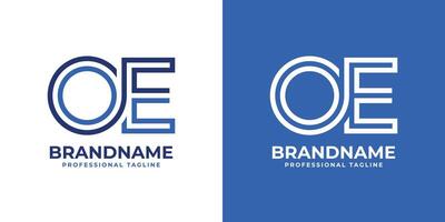 Letters OE Line Monogram Logo, suitable for business with OE or EO initials vector