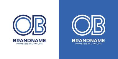 Letters OB Line Monogram Logo, suitable for business with OB or BO initials vector