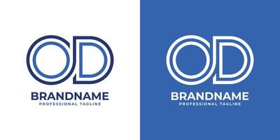 Letters OD Line Monogram Logo, suitable for business with OD or DO initials vector