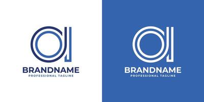 Letters OI Line Monogram Logo, suitable for business with OI or IO initials vector