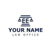 letras ee legal logo, adecuado para abogado, legal, o justicia con ee iniciales vector