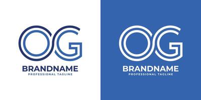 letras og línea monograma logo, adecuado para negocio con og o Vamos iniciales vector