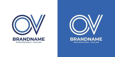 Letters OV Line Monogram Logo, suitable for business with OV or VO initials vector