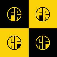 Simple FR and RF Letters Circle Logo Set, suitable for business with FR and RF initials vector