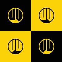 Simple UV and VU Letters Circle Logo Set, suitable for business with UV and VU initials vector