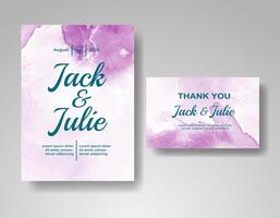 Wedding invitation with abstract watercolor background vector