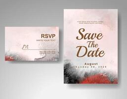 Wedding invitation with abstract watercolor background vector