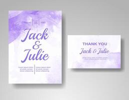 Wedding invitation with abstract watercolor background vector