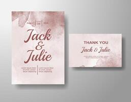 Wedding invitation with abstract watercolor background vector