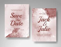 Wedding invitation with abstract watercolor background vector