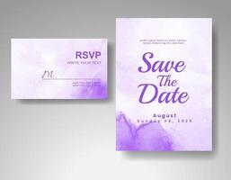 Wedding invitation with abstract watercolor background vector