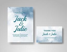 Wedding invitation with abstract watercolor background vector