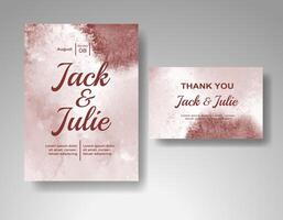 Wedding invitation with abstract watercolor background vector