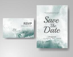 Wedding invitation with abstract watercolor background vector