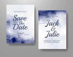 Wedding invitation with abstract watercolor background vector