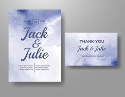 Wedding invitation with abstract watercolor background vector