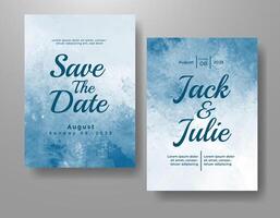 Wedding invitation with abstract watercolor background vector