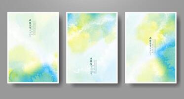 Set of creative hand painted abstract watercolor background. Design for your cover, date, postcard, banner, logo. vector