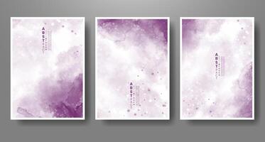 Set of creative hand painted abstract watercolor background. Design for your cover, date, postcard, banner, logo. vector