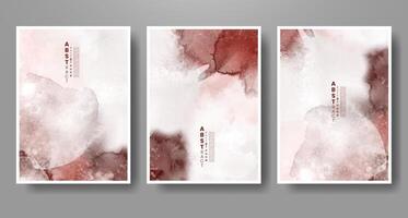 Set of creative hand painted abstract watercolor background. Design for your cover, date, postcard, banner, logo. vector