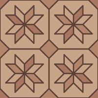 Brown pavement top view pattern, stars or flowers vector