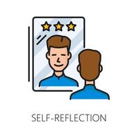 Self reflection psychological disorder linear icon vector