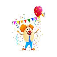 Cartoon pumpkin seed clown on holiday and birthday vector