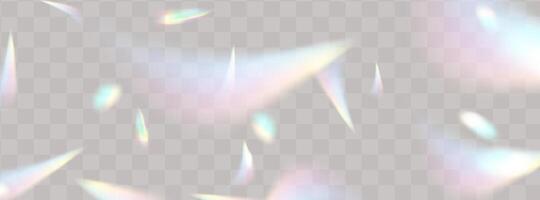 A set of colourful vector lens, crystal rainbow  light  and  flare transparent effects.Overlay for backgrounds.