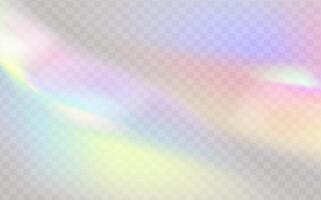 A set of colourful vector lens, crystal rainbow  light  and  flare transparent effects.Overlay for backgrounds.