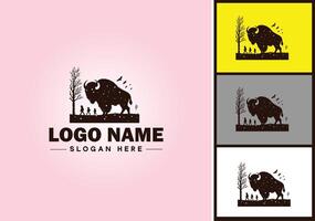 bison logo vector art icon graphics for business brand icon bison logo template