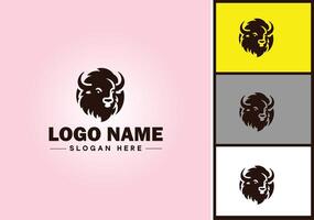 bisonte logo vector Arte icono gráficos para negocio marca icono bisonte logo modelo