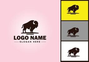 bisonte logo vector Arte icono gráficos para negocio marca icono bisonte logo modelo