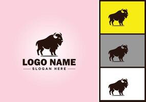 bisonte logo vector Arte icono gráficos para negocio marca icono bisonte logo modelo