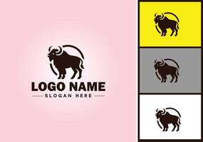 bisonte logo vector Arte icono gráficos para negocio marca icono bisonte logo modelo