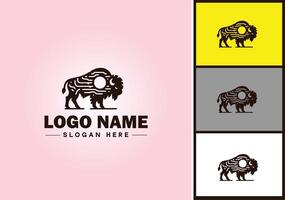 bison logo vector art icon graphics for business brand icon bison logo template