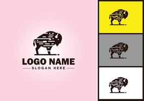 bisonte logo vector Arte icono gráficos para negocio marca icono bisonte logo modelo