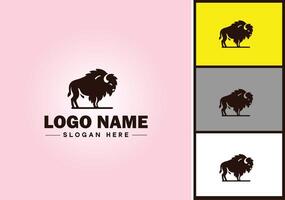 bisonte logo vector Arte icono gráficos para negocio marca icono bisonte logo modelo