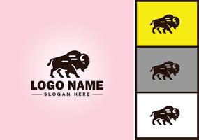 bisonte logo vector Arte icono gráficos para negocio marca icono bisonte logo modelo