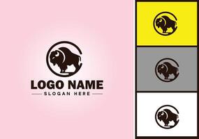 bison logo vector art icon graphics for business brand icon bison logo template